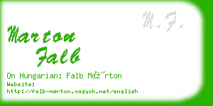 marton falb business card